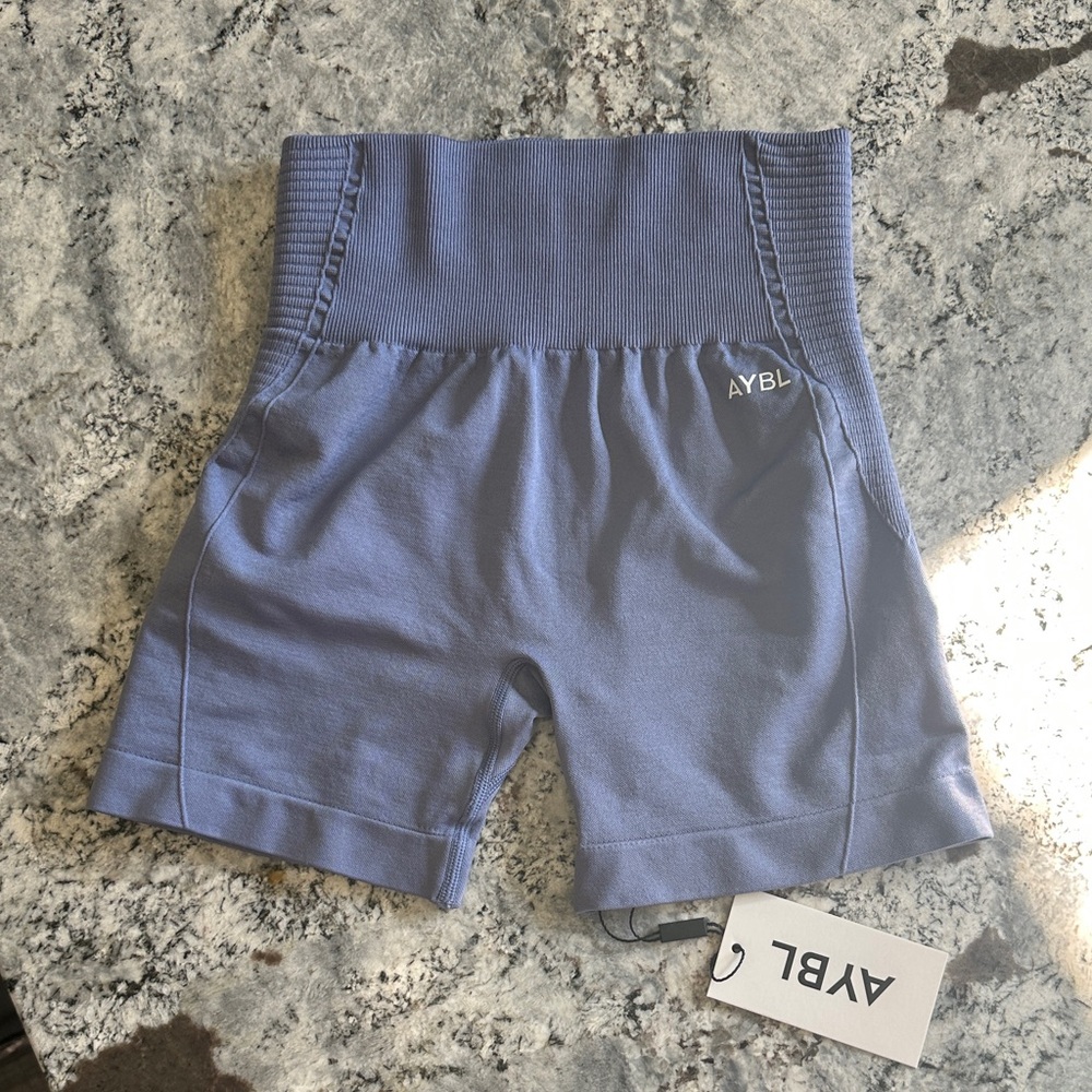 AYBL steel blue High-Rise Shorts